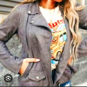 Women's Gray Suede Jacket